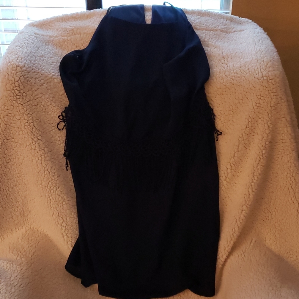 Navy Blue Fringe Dress